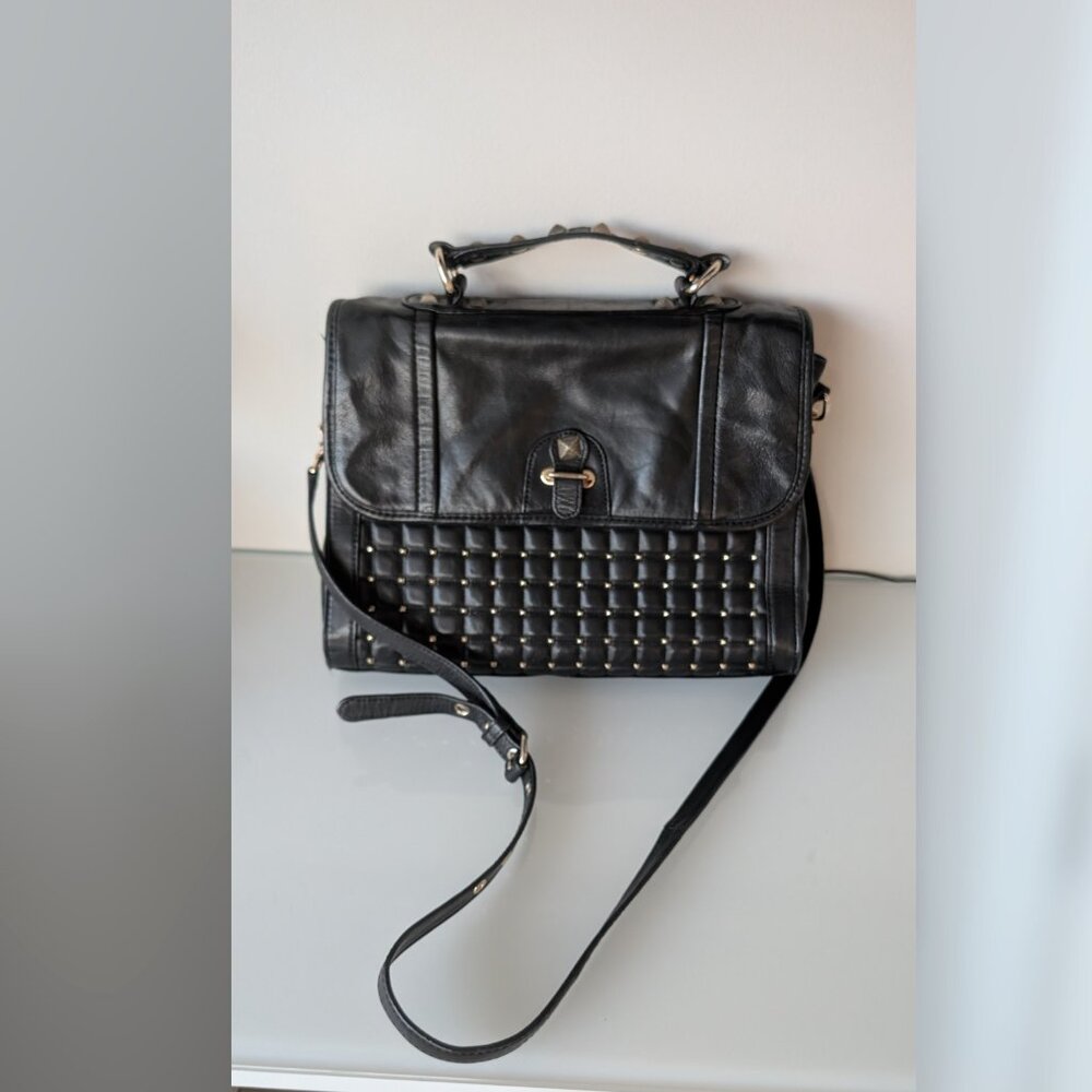 Rebecca Minkoff Studded Briefcase Cross Body Purse - Picture 1 of 1